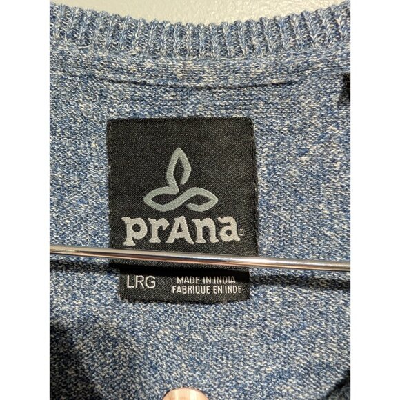 Prana Men's Marled Blue Long Sleeved Lightweight Sweater Crew Neck Size L - Picture 6 of 16